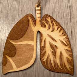 Lung Anatomy Wooden Christmas Ornament, Laser Cut, Made To Order. Respiratory, Anatomical, Organs, Trachea - thumbnail 3