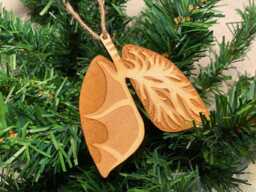 Lung Anatomy Wooden Christmas Ornament, Laser Cut, Made To Order. Respiratory, Anatomical, Organs, Trachea - thumbnail 1