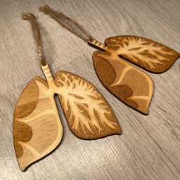 Lung Anatomy Wooden Christmas Ornament, Laser Cut, Made To Order. Respiratory, Anatomical, Organs, Trachea - thumbnail 2