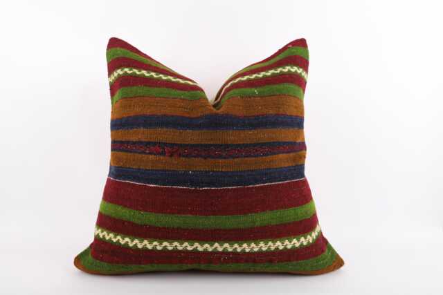 Large Kilim Pillow Cover 24'' Handwoven Turkish Wool Cushion - image 1