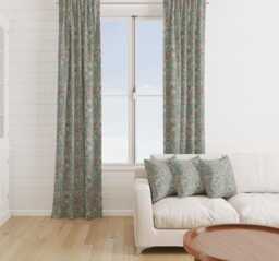 Custom Made William Morris Golden Jewel Tourmaline Blackout/Lining Curtains Pinch /Triple/Double Pleat - thumbnail 1