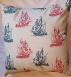 Seaside Boat/Ship Cushion Cover Pillow - thumbnail 1