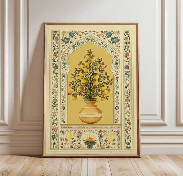 Lemon Tree Poster, Botanical Vase Print, Floral Wall Art - image 1