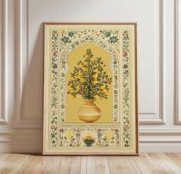 Lemon Tree Poster, Botanical Vase Print, Floral Wall Art - thumbnail 1
