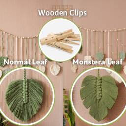 Macrame Leaf Garland, Botanical Tapestry, Leaves Headboard Macrame, Boho Nursery Decor, Wall Art, Eclectic Art L09 - thumbnail 2