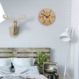 Wall Clock, Wood Clock, Large Wall Gift, Decor, Unique Wall, Oak, Clocks, Mirror Black - thumbnail 3