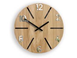 Wall Clock, Wood Clock, Large Wall Gift, Decor, Unique Wall, Oak, Clocks, Mirror Black