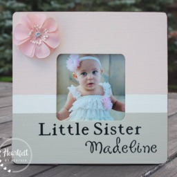 Personalized Little Sister Picture Frame - Hand-Painted Nursery Decor - thumbnail 2