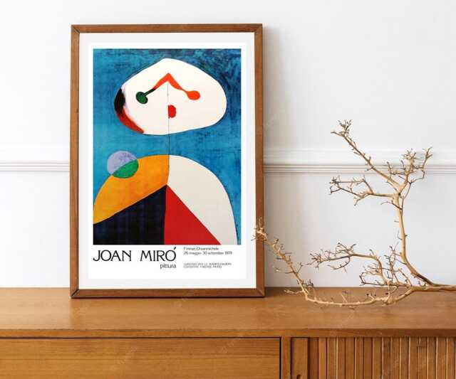 Reprint Of A Vintage French Exhibition Poster For Works By Joan Miro - image 1