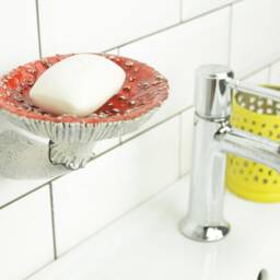 Mushroom Soap Dish, Towel Hook, Decor, Floating Bathroom Shelves, Shower Soap Accessories, Amanita Sponge Holder - thumbnail 4