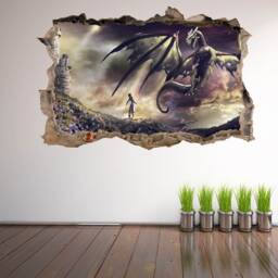 Dragon Fantasy Castle Wall Sticker Mural Decal Print Art Kids Bedroom Decor cm35 - thumbnail 1