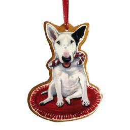 Bull Terrier, Christmas Ornament, Watercolor, English Terrier Gift, Stocking Stuffer, Dog Lover - thumbnail 3