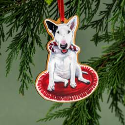 Bull Terrier, Christmas Ornament, Watercolor, English Terrier Gift, Stocking Stuffer, Dog Lover - thumbnail 1