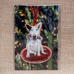 Bull Terrier, Christmas Ornament, Watercolor, English Terrier Gift, Stocking Stuffer, Dog Lover - thumbnail 2