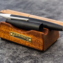 The Pen Rest Wooden & Brush Stand, Eco-Friendly Mahogany Desk Organizer, Handmade Gift For Painters, Office - thumbnail 3