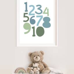 Numbers Print, Boys Nursery Prints, Playroom Wall Art, Poster, Decor, Bedroom Prints - thumbnail 2