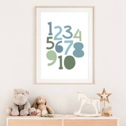 Numbers Print, Boys Nursery Prints, Playroom Wall Art, Poster, Decor, Bedroom Prints - thumbnail 3