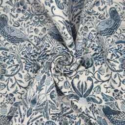 Custom Made William Morris Strawberry Thief Blue Chenille Blackout/Lining Curtains 3 - thumbnail 3