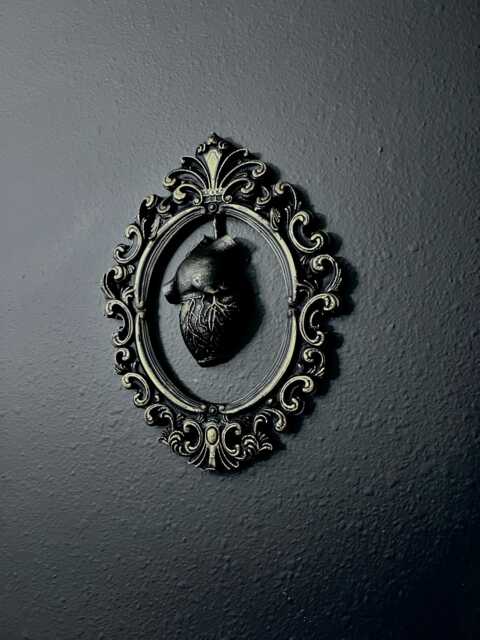 Gothic Framed Hanging Heart Wall Decor - image 1