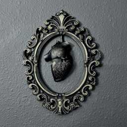 Gothic Framed Hanging Heart Wall Decor - thumbnail 2