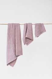Woodrose Linen Waffle Towel Set - Dusty Pink Towels For Face, Hand, Body Soft Stonewashed Bath Spa Gift Her in Neutral Tones - thumbnail 1