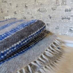 Hand Woven Wool Blanket King/Queen Size, Hutsul Lizhnyk Throw - thumbnail 4