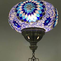Turkish Handmade Mosaic Hanging Lamp - Extra Large Globe - No5 Globe - thumbnail 2