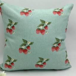 strawberry Cushion, Small Blue, Sophie Allport Design, Summer Decor - thumbnail 2