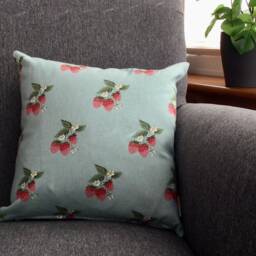 strawberry Cushion, Small Blue, Sophie Allport Design, Summer Decor - thumbnail 3