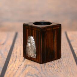 Shih Tzu - Wooden Candlestick With Dog, Souvenir, Decoration, Limited Edition, Collection - thumbnail 2
