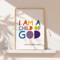 Set Of 3 Bible Verse Nursery Prints, Christian Wall Art Kids, Rainbow Sunday School Art, Girls Bedroom Decor Boys - thumbnail 3