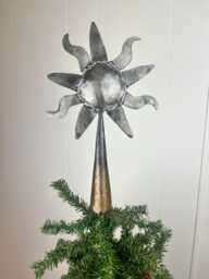 Christmas Tree Topper Sun Design, Handmade Steel Holiday Decor