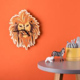 Wooden Lion Bedroom Wall Clock - Wood Animal Children's Nursery Art