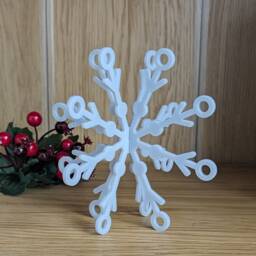 Snowflake Decoration, Christmas Ornament Set, Grey D??cor For The Home, Family Xmas Present Her, Stocking - thumbnail 3