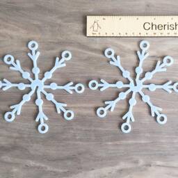 Snowflake Decoration, Christmas Ornament Set, Grey D??cor For The Home, Family Xmas Present Her, Stocking - thumbnail 2