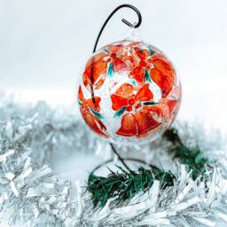 Stained Glass Christmas Bauble Candle Holder With Metal Stand - thumbnail 2
