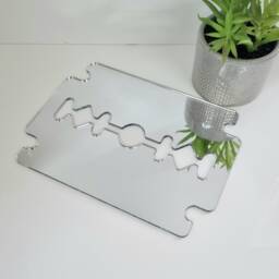 Personalized Razor Blade Acrylic Mirror Wall Art - thumbnail 2