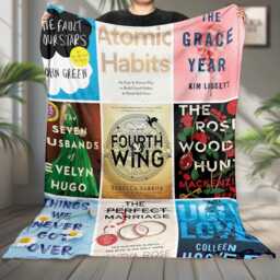 Book Lover Fleece Blanket, Custom Cover Photo Grid Readers Personalized Blanket Gift, Gift For Lovers, Decor - thumbnail 2