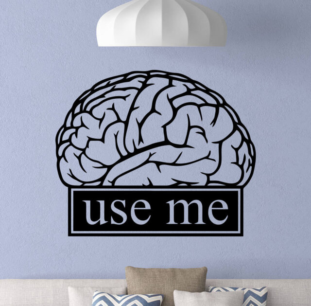 Brain Wall Decal Classroom Poster Work Education Motivation Office Sign Science Quote Vinyl Sticker Study Decor School Art 7(53 - image 1