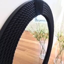 Large Black Rope Mirror - Nautical Hampton Home Decor - 80cm - thumbnail 4