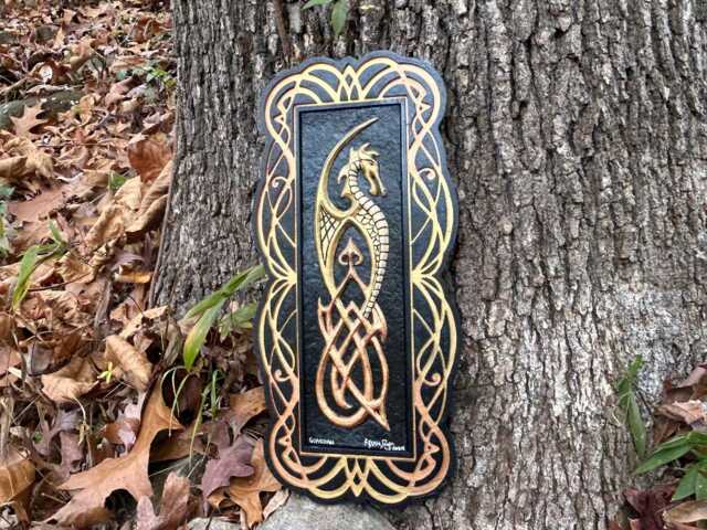 Guardian - The Protector Dragon Cast Paper By Fantasy Art Celtic Knot Irish Scottish Norse Viking Welsh Aesthetic Wall Decor - image 1
