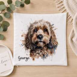 Cockapoo Personalised Velvet Cushion - Dog Lover Gift - thumbnail 3