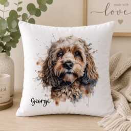 Cockapoo Personalised Velvet Cushion - Dog Lover Gift