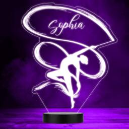 Ribbon Dancer Gymnastic Silhouette Gymnast Sports Fan Led Colour Night Light - thumbnail 1