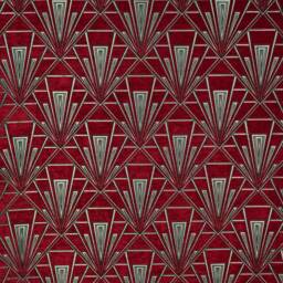 Art Deco Cushion, Pillow Cover, Red Yellow Velvet Single Or Double Sided Gatsby Tamara, 17 Inch Square - thumbnail 3