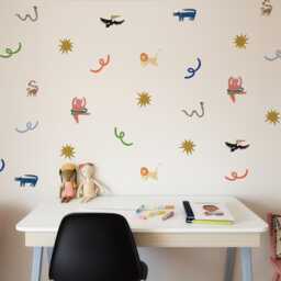 Playful Animal Wall Decals - Hand-Illustrated Fabric Sticker Set For Kids' Rooms - thumbnail 1