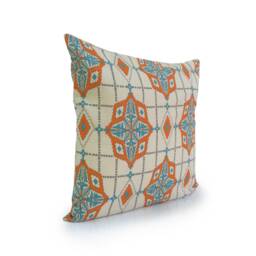 Ivory, Beige, Blue & Orange Pillow, Throw Pillow Cover, Decorative Cushion Pillowcase, Accent Toss - thumbnail 2
