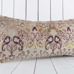 Vintage Turkish Kilim Lumbar Pillow Cover, 12x24 Inch, Handmade Ethnic Home Decor - thumbnail 3