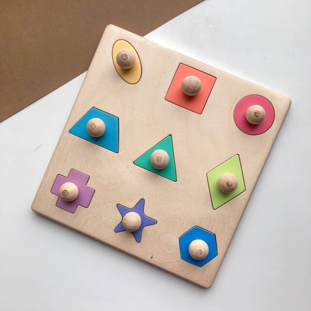 Geometric Shape Wooden Puzzle Montessori Wooden Toy Shape Sorter Toddler Educational Sorting - image 1