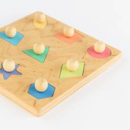 Geometric Shape Wooden Puzzle Montessori Wooden Toy Shape Sorter Toddler Educational Sorting - thumbnail 4